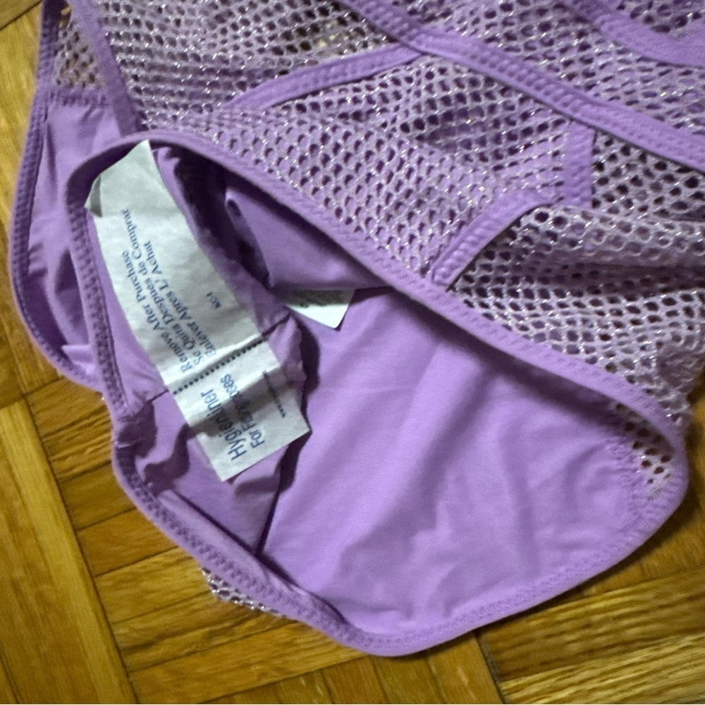 Becca Color Play Deep V Neck One Piece Swimsuit, Purple, Small NWT - Picture 6 of 6